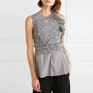 3.1 Phillip Lim Smocked Gingham Top Black/White 2